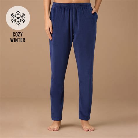 Luxe Velour Pants in Relaxed Fit-NYS048-Navy – Nykd by Nykaa