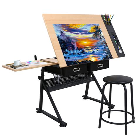 Buy ZENY Drafting Table Art Desk Drawing Table Height Adjustable Artist ...