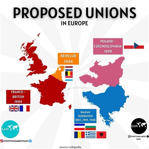 Some of The More Unlikely Proposed European Unions - Brilliant Maps