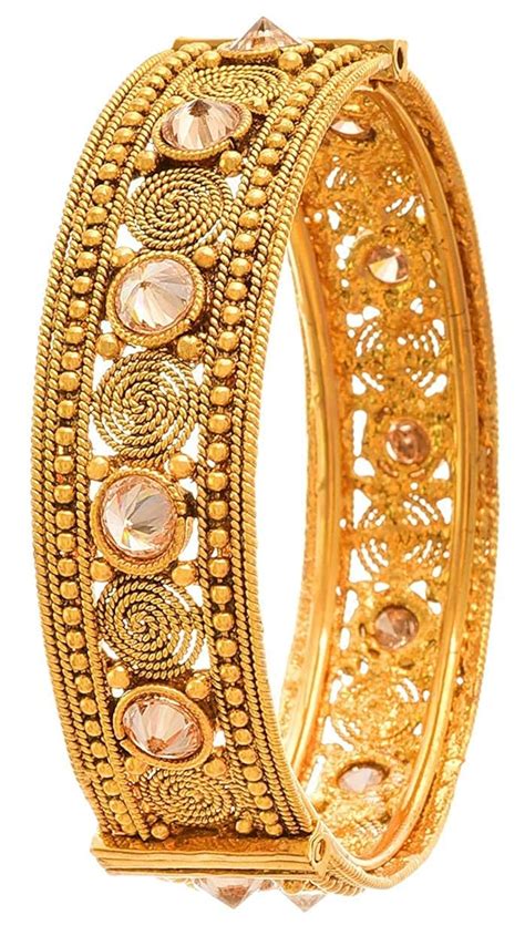 Buy JFL - Jewellery for Less Fashion One Gram Gold Plated LCD Polki ...