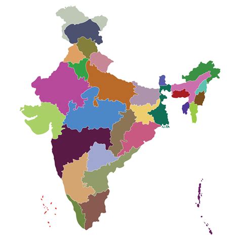 Map of India administrative regions. India map 32648481 Vector Art at ...
