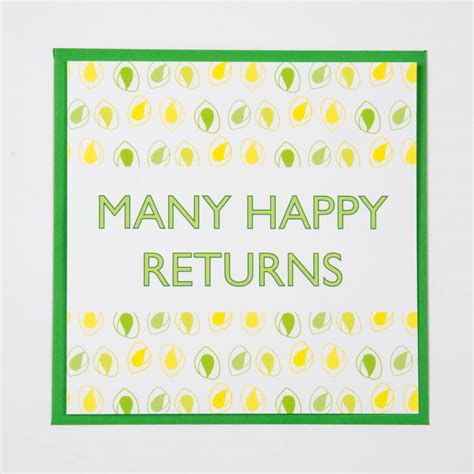 Many Happy Returns Print Greetings Card Birthday Gift - Etsy