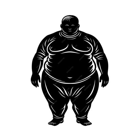 Inclusive fat people silhouette vector | Premium AI-generated vector