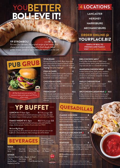 Menus - Your Place Restaurant