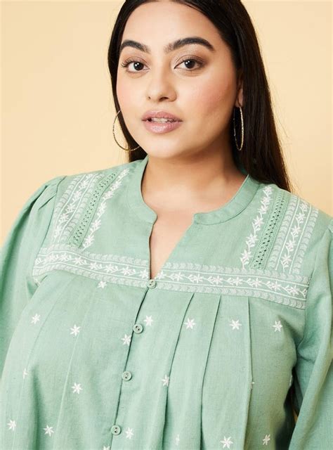 Buy Women Embroidered Blouson Sleeve Blouse Online at just Rs. 999.0 ...