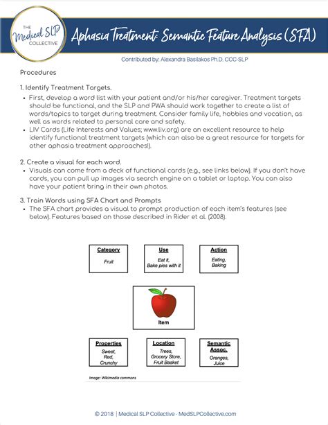 Aphasia Treatment: Semantic Feature Analysis (SFA) - Medical SLP Collective