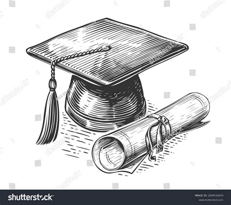 Graduation Cap Tassel Rolled Diploma Mortarboard Stock Illustration 2264516435 | Shutterstock
