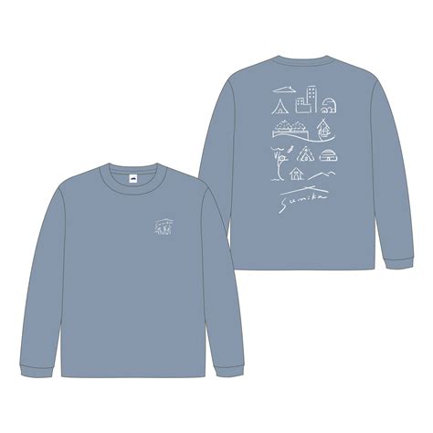 sumika / 家々ロングスリーブTシャツ（アシッドブルー） | shop Engawa