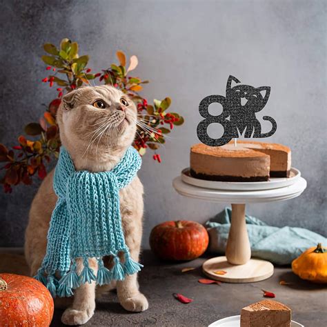 Buy Cat Eight Cake Topper, Happy 8th Birthday Cake Decor, I'm Eight ...
