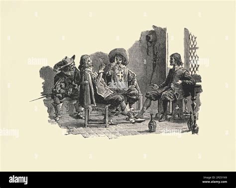 THREE MUSKETEERS. /D'Artagnan, Athos, Aramis, and Porthos. Illustration ...