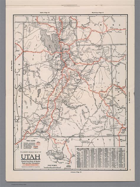 Clason's Road Map of Utah - David Rumsey Historical Map Collection