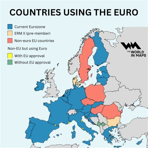 Map Of Countries Using The Euro - Brilliant Maps