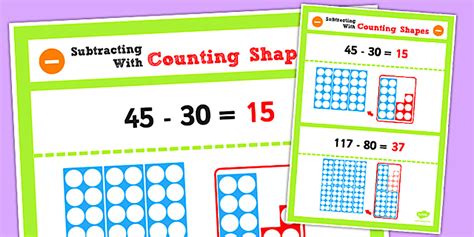 Year 2 Subtracting 2 Digit Numbers and Tens Using Counting Shapes