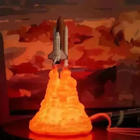 3D Rocket Spaceship Night Light