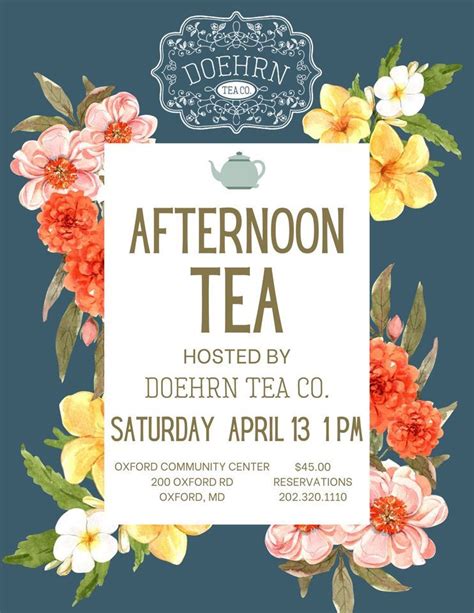 Spring Afternoon Tea, Oxford Community Center Inc, 13 April 2024 ...