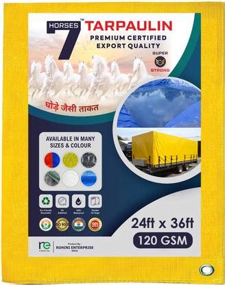 Seven Horses HDPE Tarpaulin Sheet Waterproof 24x36 ft (120 GSM ...