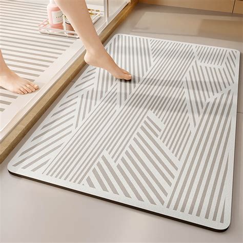 KQJQS Diatomaceous Earth Bath Mat Quick Dry Bath Mat Super Absorbent ...