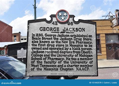 George Jackson Historical Marker Beale Street Memphis, TN Editorial Stock Photo - Image of ...