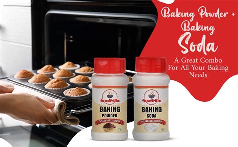 foodfrillz Baking Powder and Baking Soda Combo Pack of 2 (100 g+140 g ...