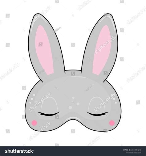 Cute Cartoon Rabbit Mask Vector Illustration Stock Vector (Royalty Free ...