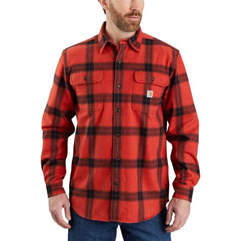 Carhartt Loose Fit HW Flannel Long-Sleeve Plaid Shirt - Men's - Clothing