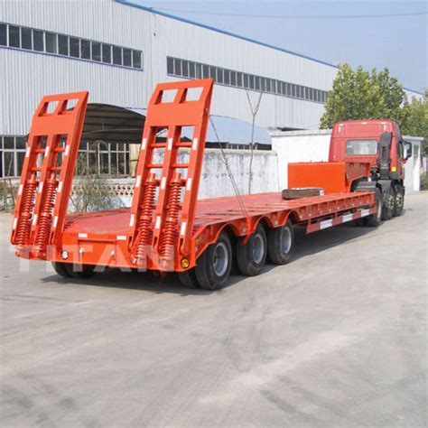 China Titan 40 Ton 60 Ton 80 Ton Heavy Machine Transporter Low Bed Semi ...