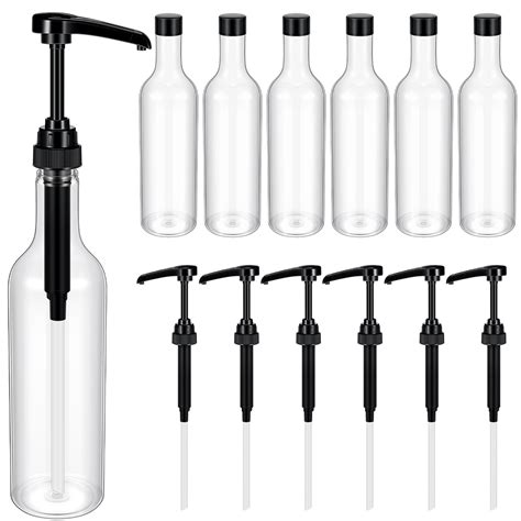 Amazon.com: Maxdot 12 Pcs 25 oz Syrup Bottles with Pump Plastic Syrup ...