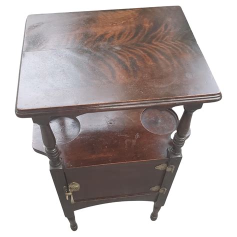 Antique H. T. Cushman Flame Mahogany Smoking Table Stand, circa 1890s ...