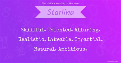 The hidden meaning of the name Starlina | Namious