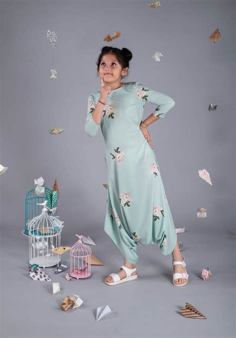 Adriatic Mist Dhoti Jumpsuit Kids (Clearance) – Pasha India