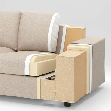 VIMLE 3-seat sofa, with wide armrests/Hallarp grey - IKEA