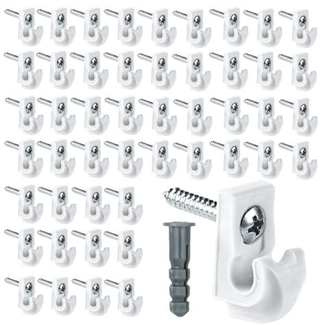 Snapklik.com : 48 Pack White Down Wall Clip Closet Shelves Clips Wire ...