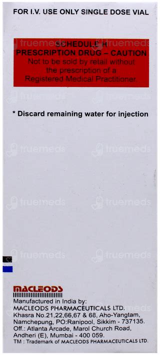 Tazomac Ps 1000/125 Mg Injection0 Ml: Uses, Side Effects, Price ...