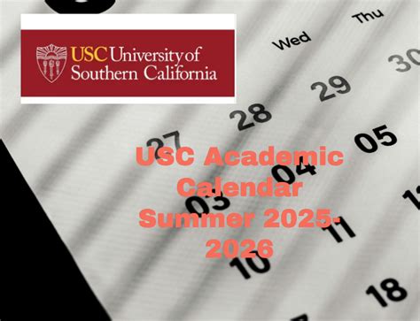 Usc Summer 2026 Calendar - Free Printable Calendar