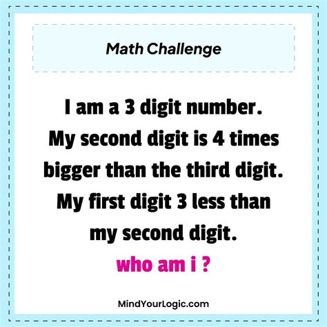 Math Challenge -I am a three-digit number math puzzle