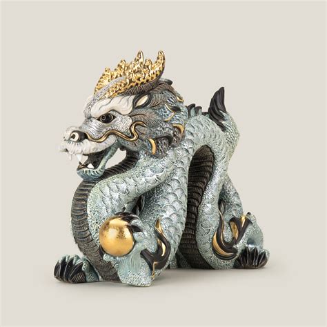 Buy De Rosa Blue & Gold Ceramic Chinese Dragon – Address Home