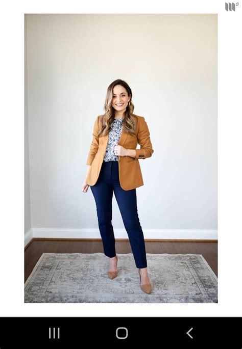 Camel Blazer | Blue blazer women, Blazer outfits spring, Slacks outfit