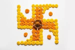 flowers Swastika M |festival poster| Paper Print - Religious posters in ...