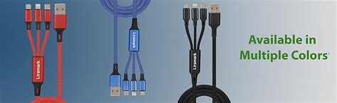 LIRAMARK 3 in 1 Nylon Braided Fast Charging Cable for Type-C, Micro USB ...