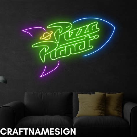 Pizza Planet Rocket Neon Sign, Pizza Planet Rocket Led Wall Art Decor ...