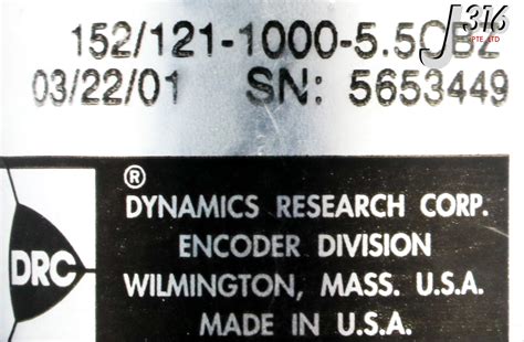 26658 DYNAMICS RESEARCH CORP ROTARY ENCODER 152/121-1000-5.5CBZ ...