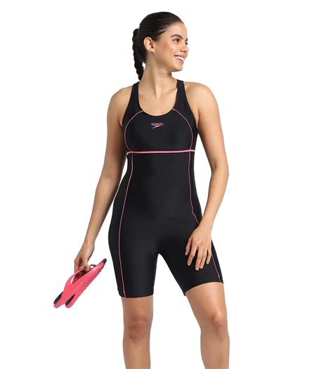 Buy Speedo Classic Reacerback Legsuit Black-Fandango-Pink Swimwear ...