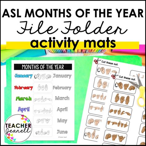 Ptintable Asl Months Sign Language/ASL Months Of The Year
