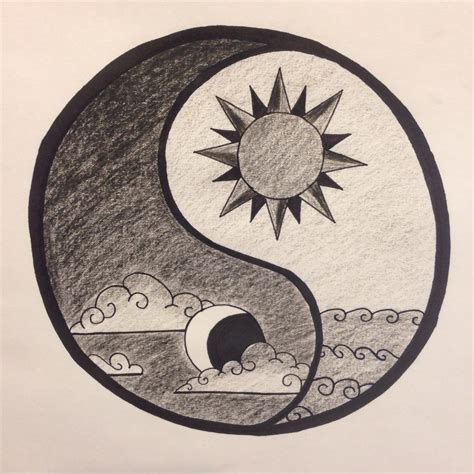 Moon And Sun Drawings