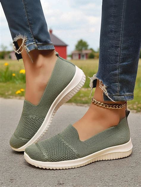 Women's Bright Orange Flyknit Slip-On Sneakers – Lightweight Breathable ...