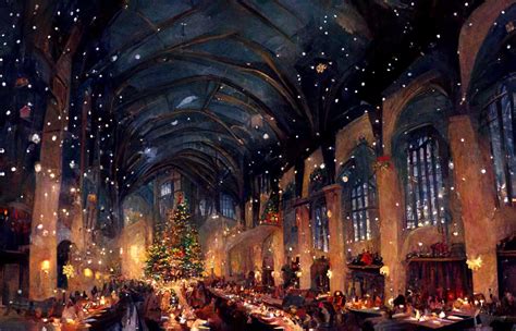 Magical Castle Christmas Art Print: Wizard School Illustration (digital ...