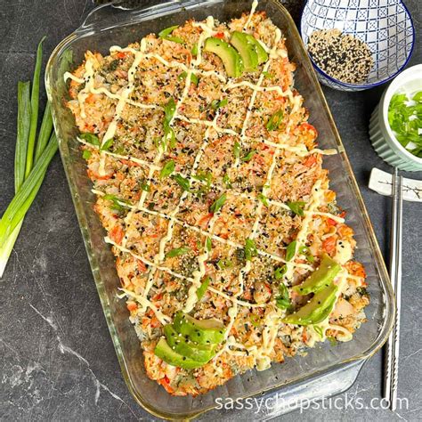 Sushi Bake Recipe Imitation Crab (Sushi Casserole) - Sassy Chopsticks