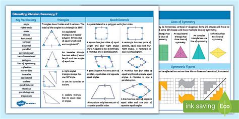 Properties Of Geometric Shapes PDF | Geometry Revision 2