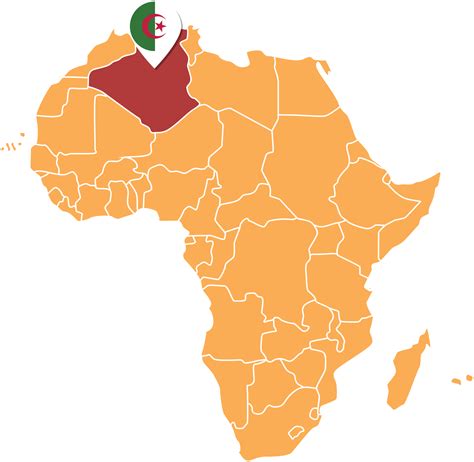 Algeria map in Africa, Icons showing Algeria location and flags. 23639556 PNG