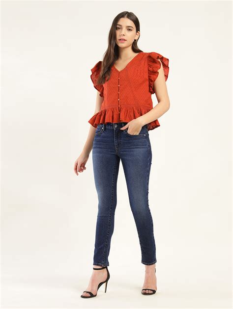 Women's 711 Blue Skinny Fit Mid Rise Jeans – Levis India Store